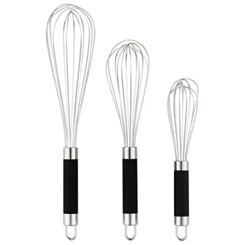 DRAGONN Set of 3 Stainless Steel Silicone handles. Milk & Egg Beater Balloon Metal Blending, Beating and Stirring. Whisk DRAGONN Set of 3 Stainless Steel Silicone handles. Milk & Egg Beater Balloon Metal Blending, Beating and Stirring. Whisk