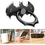 Bat Phone Ring Stand Holder - OATSBASF Cell Phone Ring Holder Finger Grip 360 Degree Rotation Compatible with iPhone 12/11 Pro Max/SE 2020 and Other Smartphones（Black+Silver）