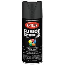 Krylon K02732007 Fusion All-In-One Spray Paint for Indoor/Outdoor Use, Matte Black