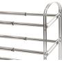Seville Classics 3-Tier Expandable 24-Pair Shoe Rack Non-Slip Metal Freestanding Closet, Entryway, Bedroom Footwear Organizer, Chrome Poles