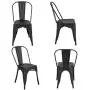 BONZY HOME Metal Dining Chairs Distressed Style,Stackable Side Chairs with Back, Indoor Outdoor Use Chair for Farmhouse, Patio, Restaurant, Kitchen, Set of 4(Golden Black)
