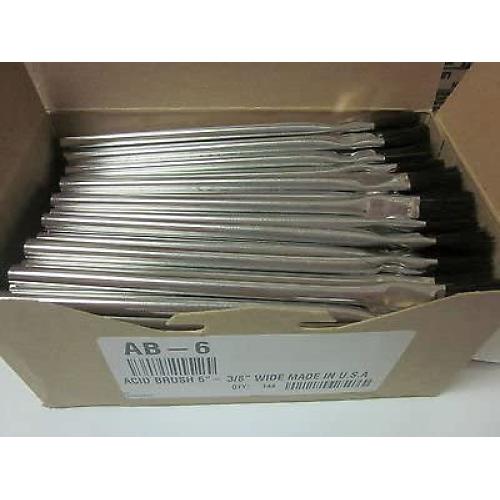 LOT of ~ 24~6'' L 3/8'' Wide Metal Handle Acid Brushes Brush Made in The USA