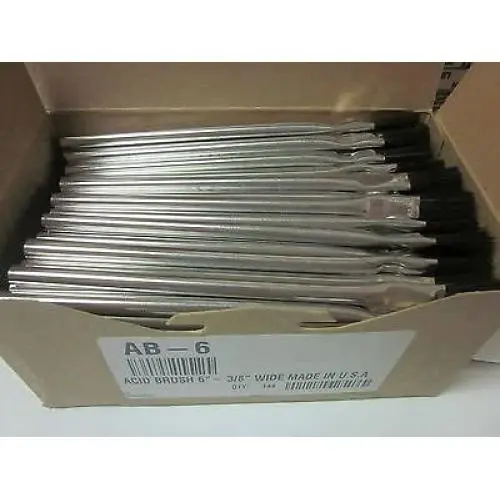 LOT of ~ 24~6'' L 3/8'' Wide Metal Handle Acid Brushes Brush Made in The USA LOT of ~ 24~6'' L 3/8'' Wide Metal Handle Acid Brushes Brush Made in The USA