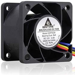 GDSTIME 40mm PWM Fan 4-Pin 12V 40x40x28mm Dual Ball Bearing High Speed Brushless DC Cooling Fans