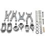 JVSISM 1 Set for Wltoys Upgrade Metal Adjustable Rods & 1 Set Upgrade Suspension Arm + Front/Rear Hub C Seat Parts Kit for Wltoys A959 A979 A959B A979B Rc Car Replacements,Grey