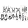JVSISM 1 Set for Wltoys Upgrade Metal Adjustable Rods & 1 Set Upgrade Suspension Arm + Front/Rear Hub C Seat Parts Kit for Wltoys A959 A979 A959B A979B Rc Car Replacements,Grey