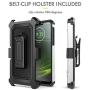 Motorola Moto G7 Power Case, Evocel [Explorer Series Pro] Premium Full Body Case with Glass Screen Protector, Belt Clip Holster, Metal Kickstand for Motorola Moto G7 Power (XT1955), Silver