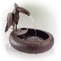 Alpine Corporation Metal Toucan Fountain - Outdoor Water Fountain for Garden, Patio, Deck, Porch - Yard Art Decor