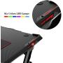 AuAg 47'' Gaming Style Desk Computer Home Office Desk Student Table PC Desk with Cup Holder & Headphone Hook Powerful Cabling Management PC Desk with Colorful RGB Lights