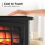 TURBRO Suburbs TS25 Electric Fireplace Infrared Heater - Freestanding Fireplace Stove with Adjustable Flame Effects, Overheating Protection, Timer, Remote Control - 25'' 1400W Black