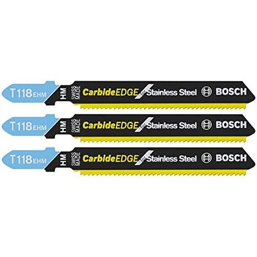 Bosch T118EHM3 3-Piece 3-1/4 In. 14 TPI Special for Stainless Steel T-Shank Jig Saw Blades