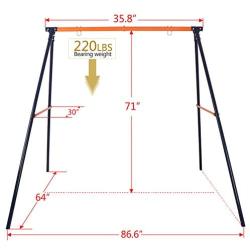 ZENY Kids Outdoor A Frame Swing Set Heavy Duty Swing Frame Stand for Swings Hammocks