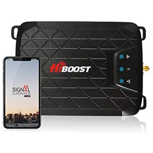 HiBoost 3-Band Cell Phone Signal Booster Up to 1,000 sq ft for Home & Office,Boosts Band 12/17/13/5, 3G 4G LTE Voice and Data for Verizon,T-Mobile, AT&T,Cellular Repeater Amplifier Kits with APP