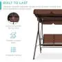 Best Choice Products 3-Seater Outdoor Adjustable Canopy Swing Glider, Patio Loveseat Bench for Deck, Porch w/Armrests, Textilene Fabric, Steel Frame - Brown Best Choice Products 3-Seater Outdoor Adjustable Canopy Swing Glider, Patio Loveseat Bench for Deck, Porch w/Armrests, Textilene Fabric, Steel Frame - Brown