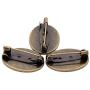 Mystart 10 Pieces Antique Bronze Oval Brooch Safety Pin Backs Bases for DIY Hairpins Brooches