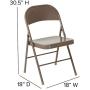 Flash Furniture 4 Pack HERCULES Series Double Braced Beige Metal Folding Chair