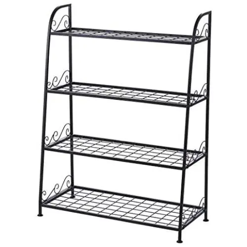 FaithLand 4-Tier Indoor/Outdoor Metal Plant Stand, Flower Pots Holder, Plant Display Rack, Stand Shelf, Shoe Organizer, Utility Storage Organizer Rack FaithLand 4-Tier Indoor/Outdoor Metal Plant Stand, Flower Pots Holder, Plant Display Rack, Stand Shelf, Shoe Organizer, Utility Storage Organizer Rack