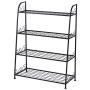 FaithLand 4-Tier Indoor/Outdoor Metal Plant Stand, Flower Pots Holder, Plant Display Rack, Stand Shelf, Shoe Organizer, Utility Storage Organizer Rack