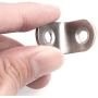 Eliseo 50 Pack Stainless Steel 90 Degree Angle L Shaped Bracket,Corner Brace Joint Bracket Fastener, 20mm x 20mm x 16mm, Silver Tone, Round End, 2 Holes, Metal