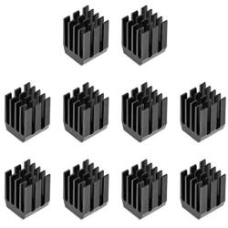 uxcell Heatsink with Thermal Conductive Adhesive Tape 9 x 9 x 12mm Black 10pcs