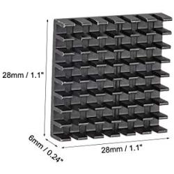 uxcell Electronic Radiators Heatsink for MOS GPU IC Chip Black 28 x 28 x 6 mm 10pcs