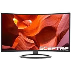 Sceptre 27'' Curved 75Hz LED Monitor Full HD 1080P HDMI DisplayPort VGA Speakers, Ultra Thin Brushed Metal, 1800R Immersive Curvature (C275W-1920R)