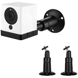 Wasserstein Adjustable Metal Mount with Universal Screw Compatible with Wyze Cam - Extra Flexibility for Your Wyze Cam (2 Pack, Black)