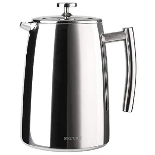 Secura French Press Coffee Maker, 50-Ounce, 18/10 Stainless Steel Insulated Coffee Press with Extra Screen Secura French Press Coffee Maker, 50-Ounce, 18/10 Stainless Steel Insulated Coffee Press with Extra Screen