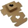 20Pcs Brown Mini Kraft Paper Box with Heart Shaped Window Gift Craft Candy Chocolate Paper Packaging Boxes 3x3x1.2 inch