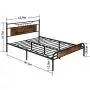 VECELO Queen Size Bed Frame with Wooden Headboard, Metal Platform Bed Frame with Footboard,No Box Spring Needed,Sturdy Steel Structure,14 Strong Steel Slat Support, Easy Assembly/Rustic Brown VECELO Queen Size Bed Frame with Wooden Headboard, Metal Platform Bed Frame with Footboard,No Box Spring Needed,Sturdy Steel Structure,14 Strong Steel Slat Support, Easy Assembly/Rustic Brown