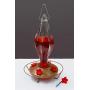 Hummingbird Feeder Durable Metal & Bottle Antique Glass Attract More Hummers to Your House & Outdoor Garden Features 4 Red Flower Feeding Ports It Has 13 Ounces Capacity