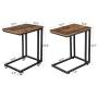 VASAGLE Industrial Side Table, End Table for Coffee Laptop Tablet, Mobile Table with Rolling Casters, Steel Frame, for Living Room, Bedroom, Rustic Brown and Black ULNT50X