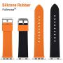 Apple Watch Band Silicone Compatible Apple Watch 38mm 40mm 42mm 44mm, Fullmosa Rainbow Soft Rubber iWatch Band for Apple Watch SE/6/5/4/3/2/1, Black Top/ Pumpkin Orange Bottom 40mm 38mm