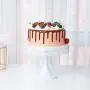 SOPRETY Metal White Cake Stand 10in , Dessert Display Stands Cupcake Holder, Decor for Wedding, Birthday, Party, Round