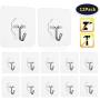 Limo Adhesive Hooks Utility Hooks 44 lb/ 20 kg(Max), Heavy Duty Coat Hooks Waterproof and Oilproof Seamless Hooks , Wall Hook for Bathroom Kitchen