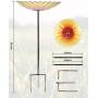 MUMTOP Glass Bird Bath,Garden Outdoor Birdbaths Birdfeeder with Metal Stake Sunflower