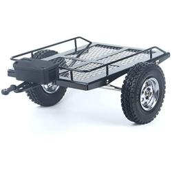 LCX Racing 1/10th RC Crawler Car Heavy Duty Metal Trailer RC Crawler Hooper Trail Cargo Carrier Metal Kit for Axial SCX10 SCX10 II TRX4 TRX6 Redcat Gen7 Gen8 D90 HPI