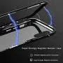 HikerClub Galaxy Note 9 Case, Magnetic Adsorption Case Metal Bumper and Crystal Clear Glass Back Shockproof Case (Black/Blue, Note9)