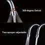 Waternymph NSF Certified Dual-function 2-Flow Kitchen Sink Aerator, 360-Degree Swivel Faucet Aerator Dual Sprayer, with Gasket Faucet Replacement Part - 55/64 Inch-27UNS Female Thread - Chrome- Swivel Waternymph NSF Certified Dual-function 2-Flow Kitchen Sink Aerator, 360-Degree Swivel Faucet Aerator Dual Sprayer, with Gasket Faucet Replacement Part - 55/64 Inch-27UNS Female Thread - Chrome- Swivel