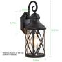 Outdoor Indoor Wall Lantern, Wall Lamp Fixture UL List with E26 Base Led Bulb, Horisun 1-Light Exterior Wall Sconce Light Fixture Wall Mount Anti-Rust Matte Black for Doorway, Garage, Porch