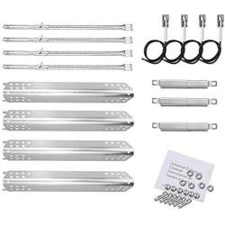 Hisencn A Series Grill Parts Kit for Charbroil Advantage Series 4 Burner 463240015, 463240115, 463343015, 463344015 Gas Grill, 304 Stainless Burner, Heat Plate, Carryover Tube Replacement Parts