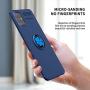 Newseego Compatible with Samsung Galaxy A51 5G Soft Case, Invisible 360 Degree Rotating Metal Ring Holder Kickstand Support Shockproof Soft Cover-Blue+Blue