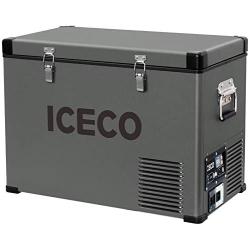 ICECO VL45 Portable Refrigerator with SECOP Compressor, 45Liters Platinum Compact Refrigerator, DC 12/24V, AC 110-240V, 0℉ to 50℉, Home & Car Use (without Insulated Cover)