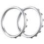 eXtremeRate Matte Chrome Silver Accent Rings Accessories for Xbox One Elite, Elite Series 2 Controller, Replacement Parts Profile Switch Buttons for Xbox One Elite Controller - Pack of 2