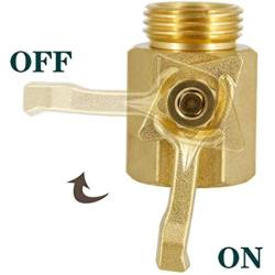 Twinkle Star Super Heavy Duty 3/4'' Brass Shut Off Valve Garden Hose Connector, TWIS3005