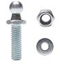 Monrand 10mm Ball Studs With Hardware, Round Ball Screws Metal for Gas Lift Support Strut Fitting, 5/16-18 Thread x1'' Long Shank, 4 Pack