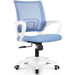 NEO CHAIR Office Chair Computer Desk Chair Gaming - Ergonomic Mid Back Cushion Lumbar Support with Wheels Comfortable Blue Mesh Racing Seat Adjustable Swivel Rolling Home Executive