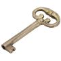 Skeleton Key, Antique Finish Classic Brass Metal, Mortise Locks Rim Architectural Barrel Lock Key, Vintage Cabinet Dresser Draw Grandfather Clock (Shank Length 1 3/4 Inch, Bit 1/4 X 1/4 Inch) S5591