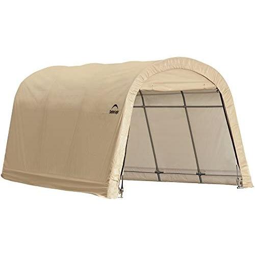 ShelterLogic 10 x 15 x 8 All-Steel Metal Frame Round Style Roof Instant Garage and AutoShelter with Waterproof and UV-Treated Ripstop Cover