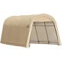 ShelterLogic 10 x 15 x 8 All-Steel Metal Frame Round Style Roof Instant Garage and AutoShelter with Waterproof and UV-Treated Ripstop Cover